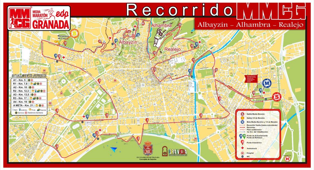 Plano Media Maratón de Granada 2019